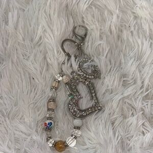 *62* Silver Heart Charm bag/Keychain